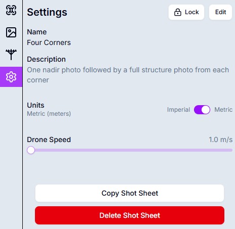 Shot Sheet Settings
